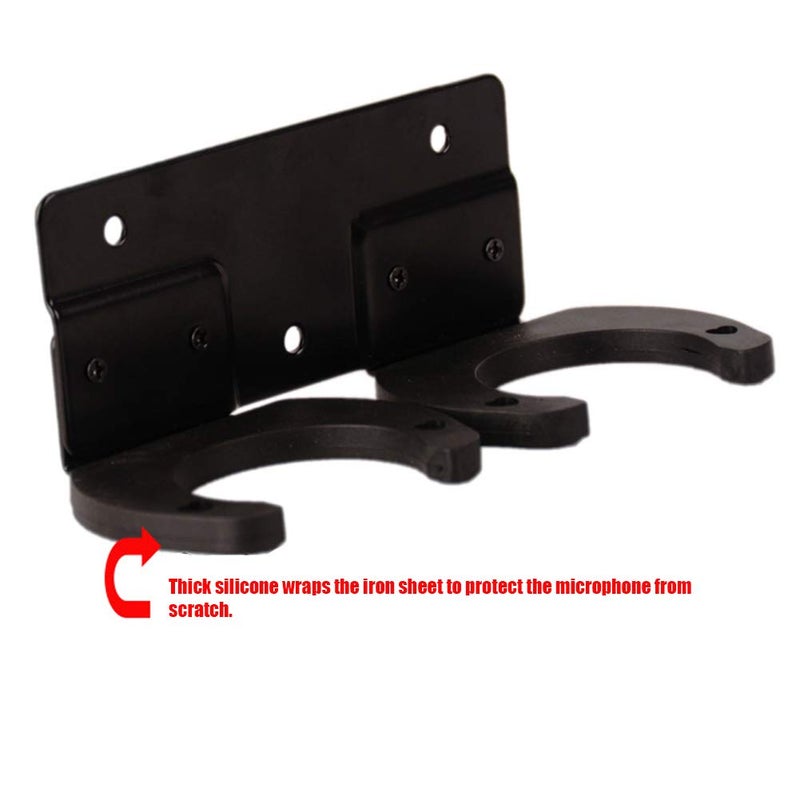 BNYTXV Microphone Stand, Microphone Wall Mount Stand Mic Clip Holder, Hold Up to 2 Micphones - Image 3